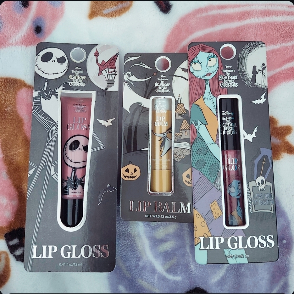 Disney Nightmare Before Christmas Lip Gloss and Balm Trio